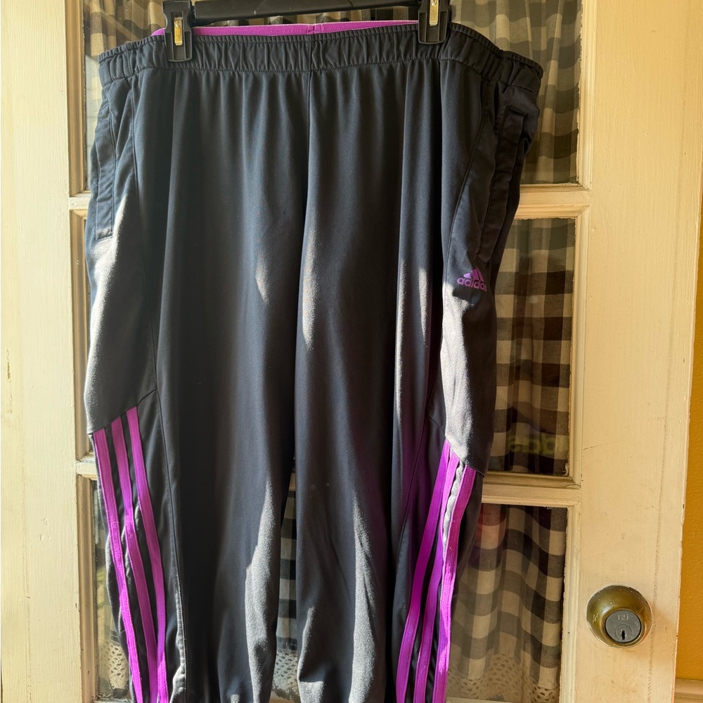 Adidas dark gray  and Purple Sweatpants for Active Comfort